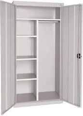 Sandusky Lee - 5 Shelf Combination Storage Cabinet - Steel, 46" Wide x 24" Deep x 72" High, Dove Gray - Exact Industrial Supply