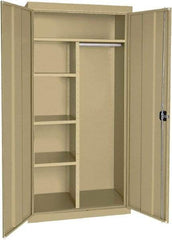 Sandusky Lee - 5 Shelf Combination Storage Cabinet - Steel, 46" Wide x 24" Deep x 72" High, Tropic Sand - Exact Industrial Supply