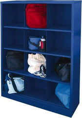 Sandusky Lee - 4 Shelf, Closed Shelving Cubby Cabinet - 46 Inch Wide x 18 Inch Deep x 66 Inch High, Blue - Exact Industrial Supply