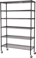 Sandusky Lee - 6 Shelf Wire Shelving Unit - 48" Wide x 18" Deep x 74" High - Exact Industrial Supply