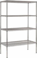 Sandusky Lee - 4 Shelf Wire Shelving Unit - 48" Wide x 24" Deep x 74" High, - Exact Industrial Supply