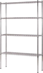 Sandusky Lee - 4 Shelf Wire Shelving Unit - 48" Wide x 12" Deep x 74" High, - Exact Industrial Supply