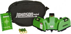 Johnson Level & Tool - 2 Beam 150' (Interior) Max Range Line Laser Level - Green Beam, 1/16" at 20' Accuracy, 6-1/2" Long x 4" Wide x 6-1/2" High, Battery Included - Exact Industrial Supply