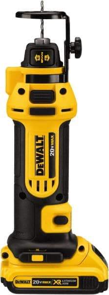 DeWALT - 1/4 and 1/8 Inch Collet, 2,600 RPM, Spiral Saw - 20 Volts, 2 Batteries, Charger Included - Exact Industrial Supply