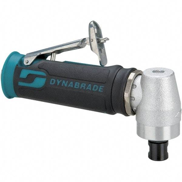 Dynabrade - 1/4" Collet, Angle Handle, Air Angle Die Grinder - 15,000 RPM, Rear Exhaust, 23 CFM, 0.4 hp, 90 psi, 1/4 NPT Inlet - Exact Industrial Supply