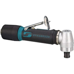 Dynabrade - 1/4" Collet, Angle Handle, Air Angle Die Grinder - 15,000 RPM, Rear Exhaust, 23 CFM, 0.4 hp, 90 psi, 1/4 NPT Inlet - Exact Industrial Supply