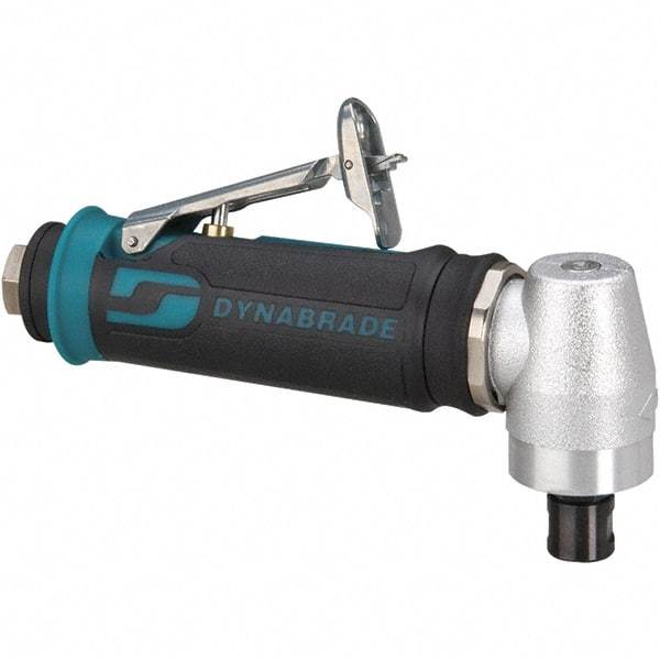 Dynabrade - 1/4" Collet, Angle Handle, Air Angle Die Grinder - 20,000 RPM, Rear Exhaust, 26 CFM, 0.4 hp, 90 psi, 1/4 NPT Inlet - Exact Industrial Supply