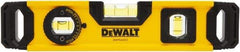 DeWALT - Magnetic 9" Long 2 Vial Torpedo Level - Aluminum, Yellow - Exact Industrial Supply