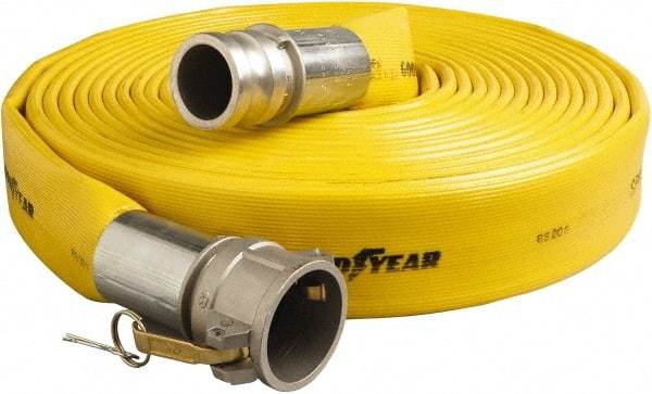 Alliance Hose & Rubber - 2" ID x 2.34 OD, 200 Working psi, Yellow Pliovic Hose, Lays Flat - 50' Long, -10 to 150°F - Exact Industrial Supply