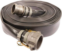 Continental ContiTech - 2" ID x 2.22 OD, 80 Working psi, Gray Pliovic Hose, Lays Flat - 100' Long, -10 to 150°F - Exact Industrial Supply