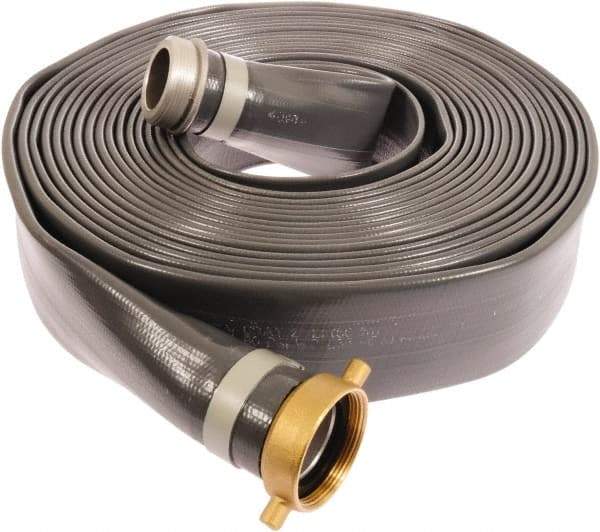 Continental ContiTech - 6" ID x 6.38 OD, 35 Working psi, Gray Pliovic Hose, Lays Flat - 50' Long, -10 to 150°F - Exact Industrial Supply