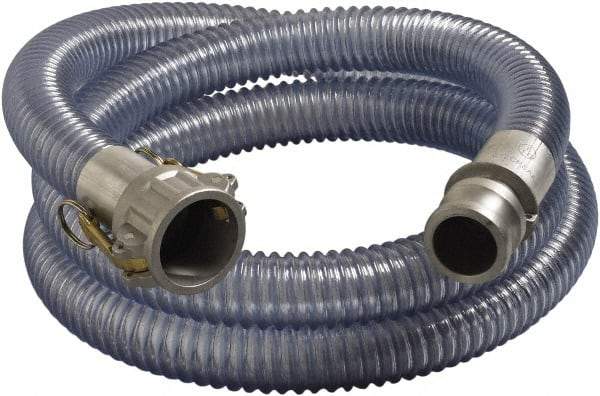 Alliance Hose & Rubber - 1-1/2" Inside x 1.88" Outside Diam, Food & Beverage Hose - 4" Bend Radius, Clear, 20' Long, 50 Max psi, 29 Vacuum Rating - Exact Industrial Supply