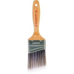 Wooster Brush - 2-1/2" Angled Nylon/Polyester Varnish Brush - 2-15/16" Bristle Length, 6-1/2" Maple Beavertail Handle - Exact Industrial Supply