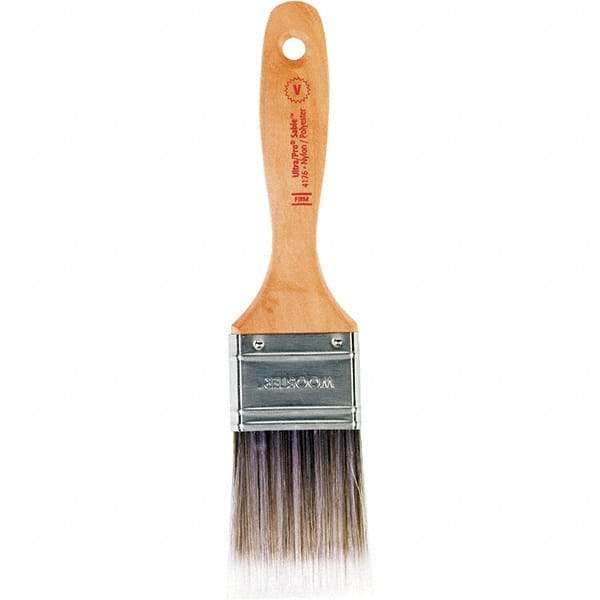 Wooster Brush - 2" Flat Nylon/Polyester Varnish Brush - 2-11/16" Bristle Length, 6-1/2" Maple Beavertail Handle - Exact Industrial Supply
