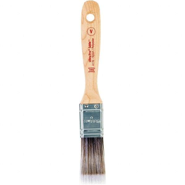 Wooster Brush - 1" Flat Nylon/Polyester Varnish Brush - 2-3/16" Bristle Length, 6-1/2" Maple Beavertail Handle - Exact Industrial Supply