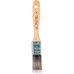 Wooster Brush - 1" Flat Nylon/Polyester Varnish Brush - 2-3/16" Bristle Length, 6-1/2" Maple Beavertail Handle - Exact Industrial Supply