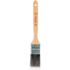 Wooster Brush - 1-1/2" Flat Nylon/Polyester Sash Brush - 2-7/16" Bristle Length, 7.88" Maple Fluted Handle - Exact Industrial Supply
