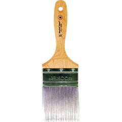 Wooster Brush - 3" Flat Synthetic Wall Brush - 3-7/16" Bristle Length, 6-1/4" Maple Beavertail Handle - Exact Industrial Supply