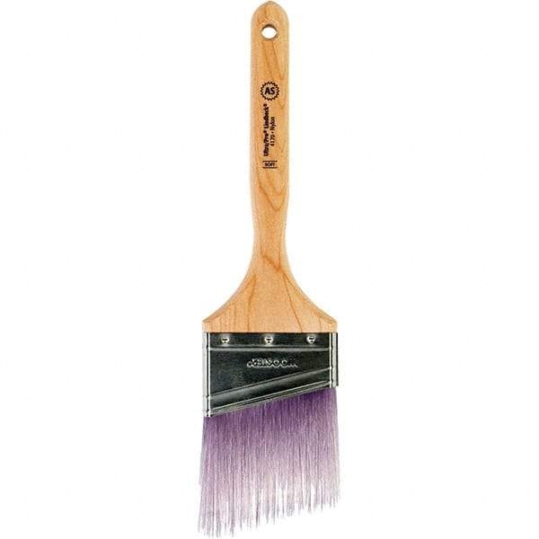Wooster Brush - 3" Angled Synthetic Sash Brush - 3-3/16" Bristle Length, 7.77" Maple Fluted Handle - Exact Industrial Supply