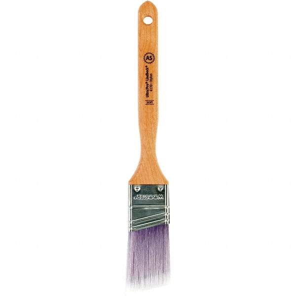 Wooster Brush - 1-1/2" Angled Synthetic Sash Brush - 2-7/16" Bristle Length, 7.77" Maple Fluted Handle - Exact Industrial Supply