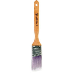 Wooster Brush - 1-1/2" Angled Synthetic Sash Brush - 2-7/16" Bristle Length, 7.77" Maple Fluted Handle - Exact Industrial Supply