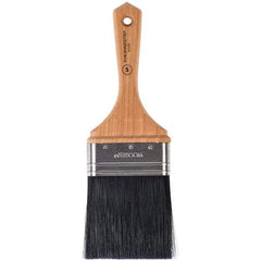 Wooster Brush - 3" Flat Synthetic Varnish Brush - 3-3/16" Bristle Length, 5-1/2" Maple Beavertail Handle - Exact Industrial Supply