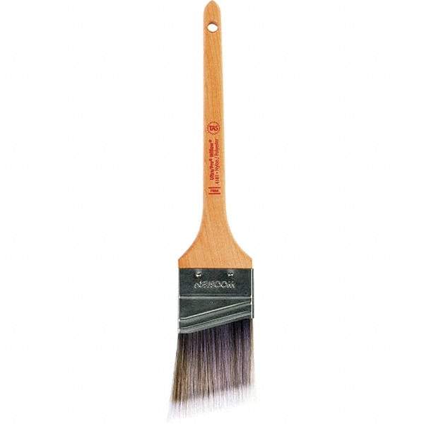 Wooster Brush - 2" Angled Nylon/Polyester Sash Brush - 2-7/16" Bristle Length, 8" Maple Rattail Handle - Exact Industrial Supply