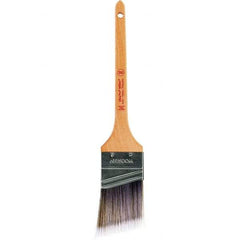 Wooster Brush - 2" Angled Nylon/Polyester Sash Brush - 2-7/16" Bristle Length, 8" Maple Rattail Handle - Exact Industrial Supply