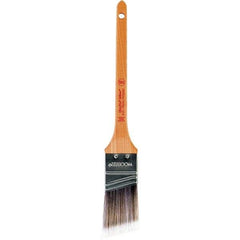 Wooster Brush - 1-1/2" Angled Nylon/Polyester Sash Brush - 2-3/16" Bristle Length, 8" Maple Rattail Handle - Exact Industrial Supply