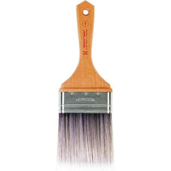Wooster Brush - 3" Flat Nylon/Polyester Varnish Brush - 3-7/16" Bristle Length, 5-1/2" Maple Beavertail Handle - Exact Industrial Supply
