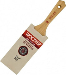 Wooster Brush - 3-1/2" Flat Nylon/Polyester Varnish Brush - 3-11/16" Bristle Length, 5-1/2" Maple Beavertail Handle - Exact Industrial Supply