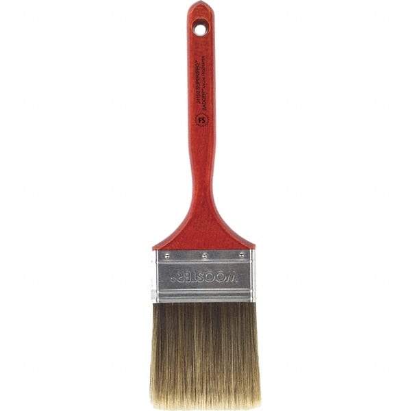 Wooster Brush - 3" Flat Nylon/Polyester Sash Brush - 3-3/16" Bristle Length, 7-3/16" Wood Fluted Handle - Exact Industrial Supply