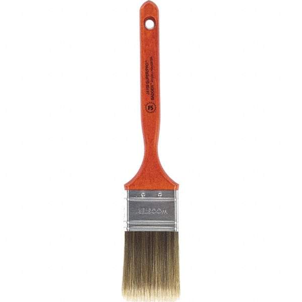 Wooster Brush - 2" Flat Nylon/Polyester Sash Brush - 2-11/16" Bristle Length, 7-3/16" Wood Fluted Handle - Exact Industrial Supply
