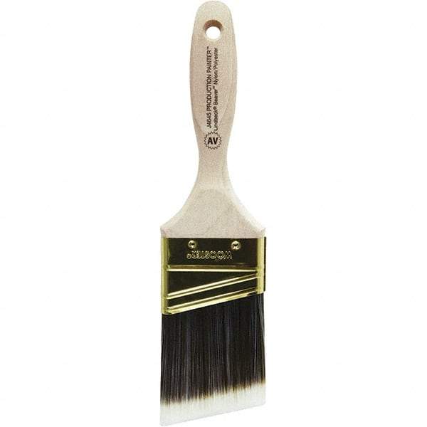 Wooster Brush - 2-1/2" Angled Nylon/Polyester Varnish Brush - 2-15/16" Bristle Length, 5-5/8" Plastic Beavertail Handle - Exact Industrial Supply