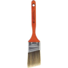 Wooster Brush - 2" Angled Nylon/Polyester Sash Brush - 2-11/16" Bristle Length, 7-3/16" Wood Fluted Handle - Exact Industrial Supply