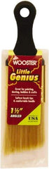Wooster Brush - 1-1/2" Flat Synthetic General Purpose Paint Brush - 2-3/16" Bristle Length, 2-1/2" Plastic Short Handle - Exact Industrial Supply