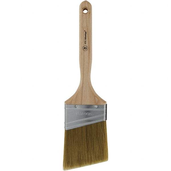 Wooster Brush - 3" Angled Hog Sash Brush - 3-3/16" Bristle Length, 7-1/8" Plastic Fluted Handle - Exact Industrial Supply