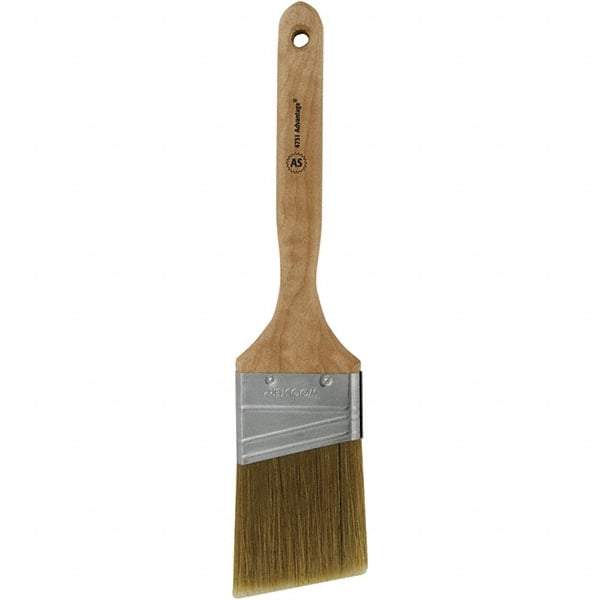 Wooster Brush - 2-1/2" Angled Hog Sash Brush - 2-15/16" Bristle Length, 7-1/8" Plastic Fluted Handle - Exact Industrial Supply