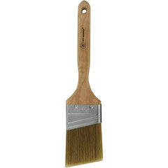 Wooster Brush - 2-1/2" Angled Hog Sash Brush - 2-15/16" Bristle Length, 7-1/8" Plastic Fluted Handle - Exact Industrial Supply
