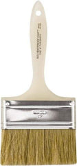Wooster Brush - 4" Flat Hog Chip Brush - 1-15/16" Bristle Length, 5-5/8" Plastic Beavertail Handle - Exact Industrial Supply