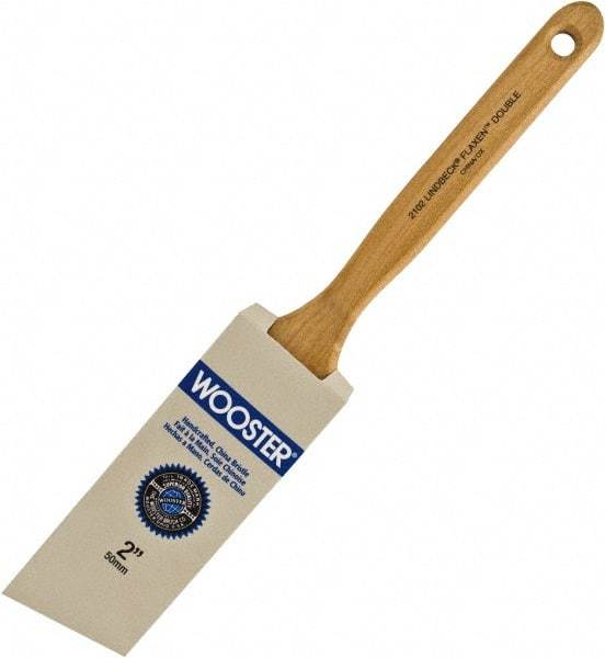 Wooster Brush - 2" Angled Hog Sash Brush - 2-11/16" Bristle Length, 7-7/8" Maple Fluted Handle - Exact Industrial Supply