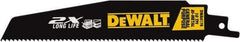 DeWALT - 6" Long x 1" Thick, High Speed Steel Reciprocating Saw Blade - Straight Profile, 10 TPI, Toothed Edge, Universal Shank - Exact Industrial Supply