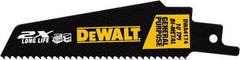 DeWALT - 4" Long x 1" Thick, High Speed Steel Reciprocating Saw Blade - Straight Profile, 10 TPI, Toothed Edge, Universal Shank - Exact Industrial Supply