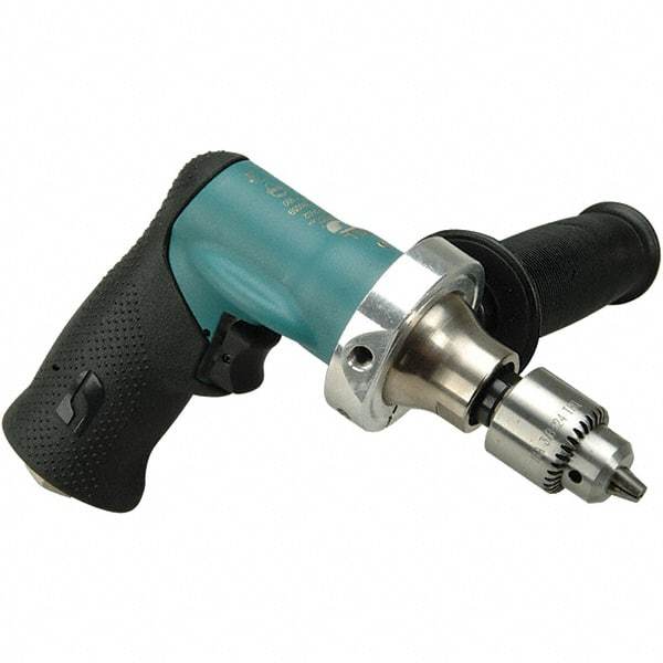 Dynabrade - 1/4" Keyed Chuck - Pistol Grip Handle, 1,000 RPM, 0.4 hp, 90 psi - Exact Industrial Supply