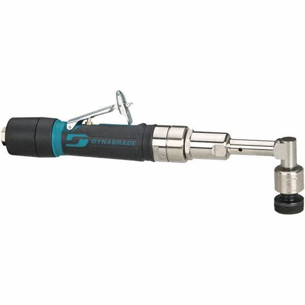 Dynabrade - 3,200 OPM, 26 CFM Air Consumption, 90 psi Air Pressure, Right Angle Air Orbital Sander - Round Pad, Adhesive/PSA Backing, 1/4 NPT Inlet - Exact Industrial Supply