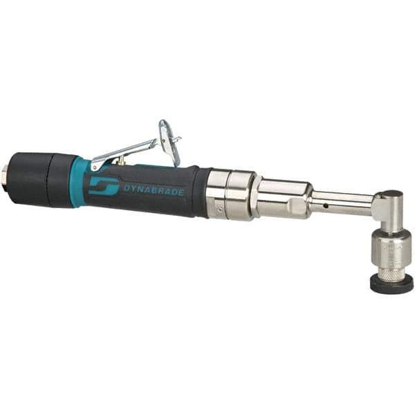 Dynabrade - 3,200 OPM, 26 CFM Air Consumption, 90 psi Air Pressure, Right Angle Air Orbital Sander - Round Pad, 1/4 NPT Inlet - Exact Industrial Supply