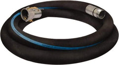 Alliance Hose & Rubber - 6" ID x 6.6 OD, 150 Working psi, Black Synthetic Rubber Water & Discharge Hose - Female Camlock x Male Nipple Ends, 20' Long, -25 to 200°F - Exact Industrial Supply