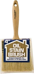 Wooster Brush - 4" Flat Hog Utility Paint Brush - 2-11/16" Bristle Length, 5-13/16" Poly Foam Beavertail Handle - Exact Industrial Supply