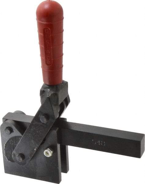 De-Sta-Co - 2,500 Lb Holding Capacity, Vertical Handle, Manual Hold Down Toggle Clamp - 129° Handle Movement, 199° Bar Opening, Solid Bar, Straight Base, Electro-Plated Zinc, Carbon Steel - Exact Industrial Supply