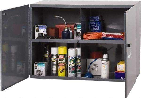 Durham - 1 Shelf Wall Storage Cabinet - Steel, 33-3/4" Wide x 12-7/8" Deep x 23-7/8" High, Gray - Exact Industrial Supply